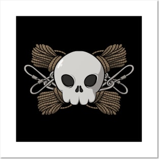 Rock climbing crew Jolly Roger pirate flag (no caption) Posters and Art